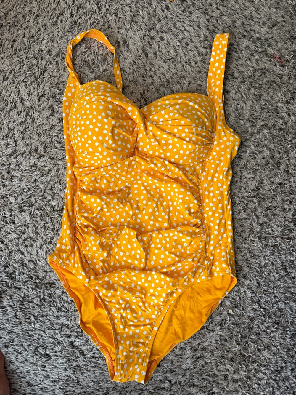 Women’s Yellow Polka Dot One-Piece Swimsuit